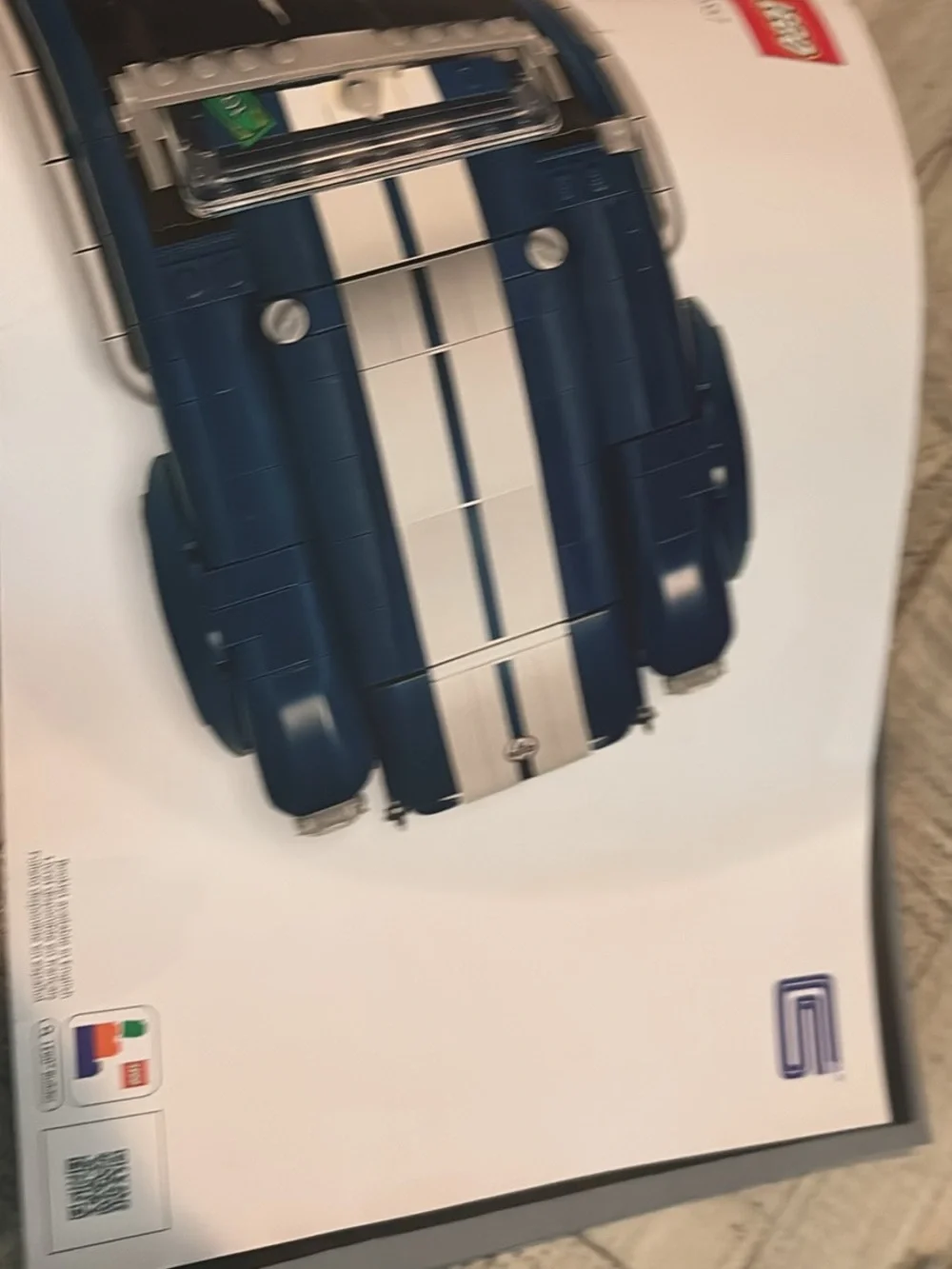 Lego Dark Blue Car with White Racing Stripes